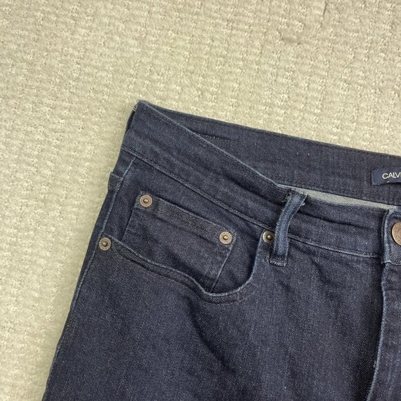 Calvin Klein Jeans Women’s Sz 14 Dark Blue High Rise Skinny Denim Pants Casual - Picture 5 of 14